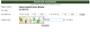 Ověřovač souřadnic