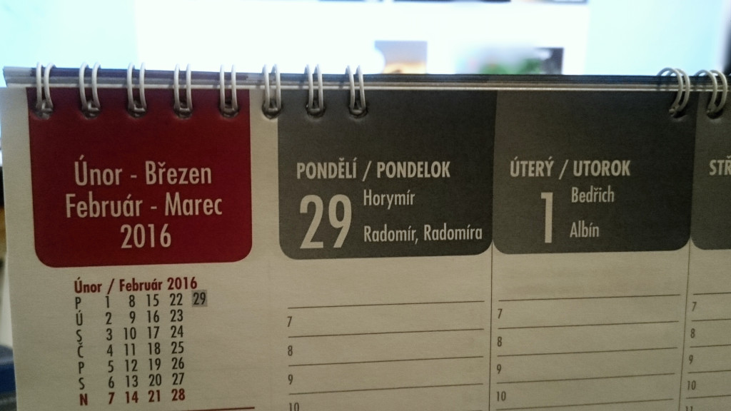 Přestupný den, 29. únor, letos připadá na pondělí