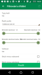 Filtrování keší