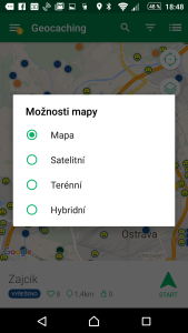 Volba typu mapy