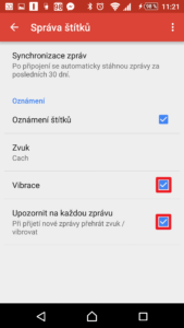 Můžeš povolit i vibrace