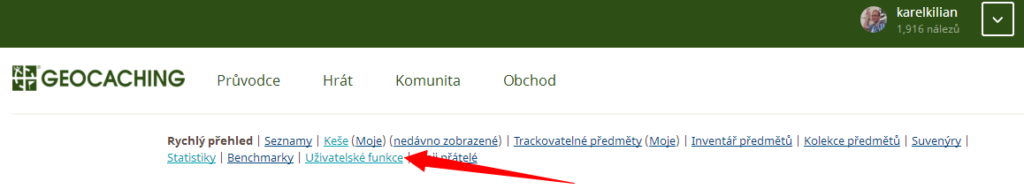 Pokračuj odkazem Uživatelské funkce