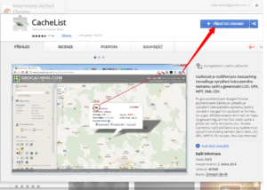 Plugin (rozšíření) pro Google Chrome CacheList