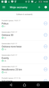 Seznamy keší