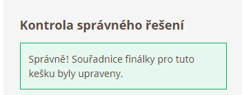 Finálky pro tuto kešku byly upraveny