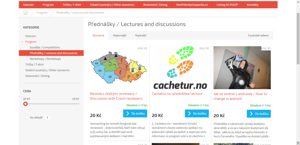 Místenky na přednášky lze koupit na e-shopu