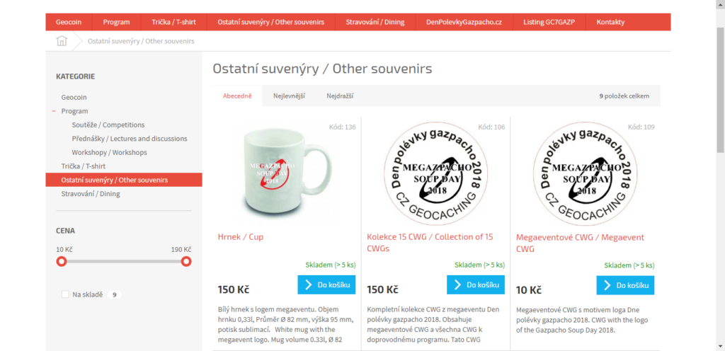 Suvenýry z mega eventu nesmí chybět
